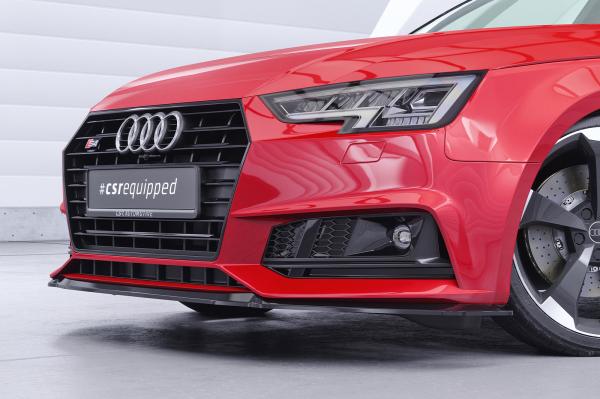 CSR Frontspoiler | Cup-Spoilerlippe mit ABE für Audi A4 B9 8W S-Line / S4 B9 8W CSL377-G Glossy schwarz Hochglanz (keine Lackierung erforderlich)