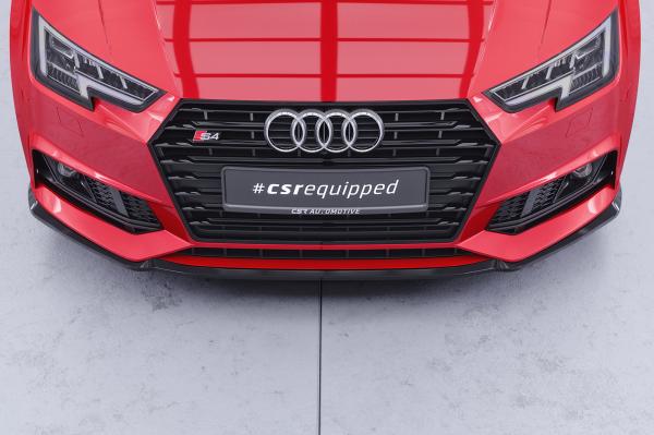 CSR Frontspoiler | Cup-Spoilerlippe mit ABE für Audi A4 B9 8W S-Line / S4 B9 8W CSL377-G Glossy schwarz Hochglanz (keine Lackierung erforderlich)