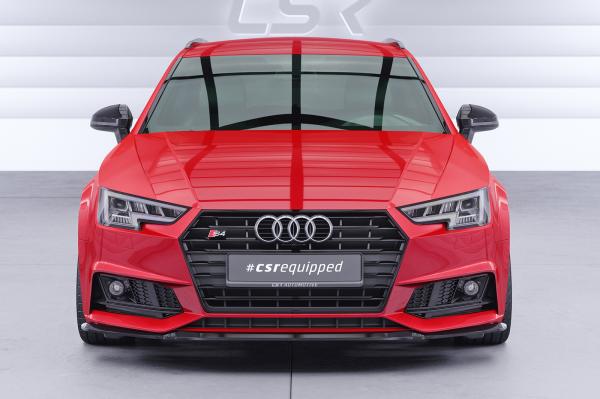 CSR Frontspoiler | Cup-Spoilerlippe mit ABE für Audi A4 B9 8W S-Line / S4 B9 8W CSL377-G Glossy schwarz Hochglanz (keine Lackierung erforderlich)