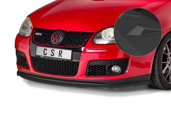 CSR Frontspoiler | Cup-Spoilerlippe mit ABE für VW Golf 5 GTI/GT CSL382-S strukturiert schwarz matt (keine Lackierung erforderlich)