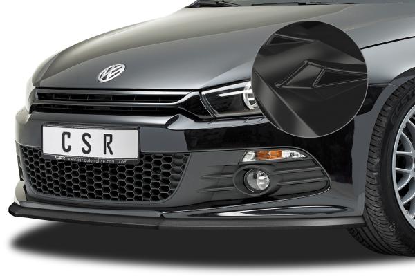 CSR Frontspoiler | Cup-Spoilerlippe mit ABE für VW Scirocco III R-Line CSL385-G Glossy schwarz Hochglanz (keine Lackierung erforderlich)