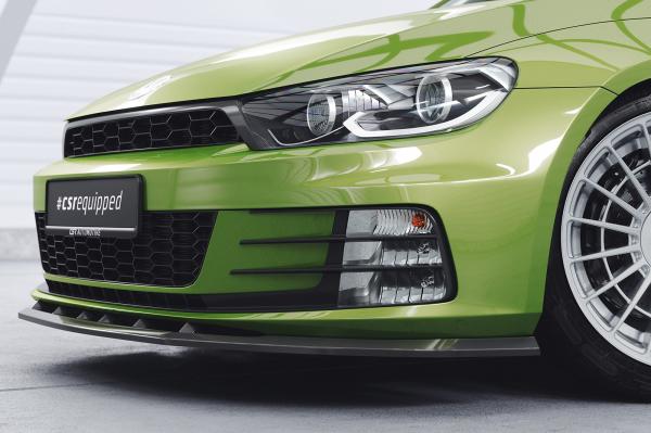 CSR Frontspoiler | Cup-Spoilerlippe mit ABE für VW Scirocco III R-Line CSL386-G Glossy schwarz Hochglanz (keine Lackierung erforderlich)