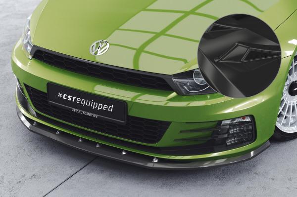 CSR Frontspoiler | Cup-Spoilerlippe mit ABE für VW Scirocco III R-Line CSL386-G Glossy schwarz Hochglanz (keine Lackierung erforderlich)