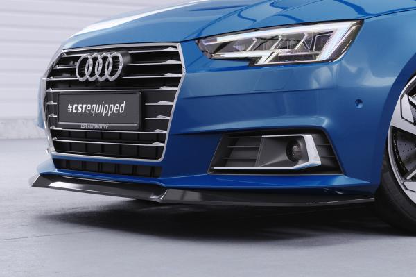 CSR Frontspoiler | Cup-Spoilerlippe mit ABE für Audi A4 B9 (Typ 8W) CSL388-C Carbon Look Hochglanz (keine Lackierung erforderlich)