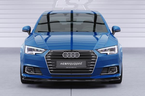 CSR Frontspoiler | Cup-Spoilerlippe mit ABE für Audi A4 B9 (Typ 8W) CSL388-C Carbon Look Hochglanz (keine Lackierung erforderlich)