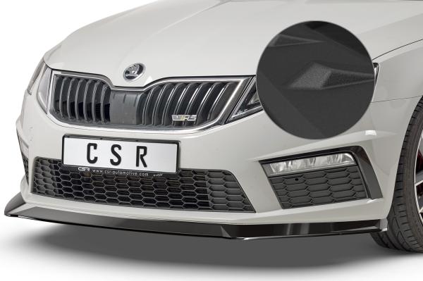 CSR Frontspoiler | Cup-Spoilerlippe mit ABE für Skoda Octavia III (5E) RS CSL389-S strukturiert schwarz matt (keine Lackierung erforderlich)