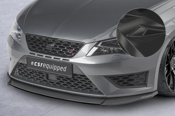 CSR Frontspoiler | Cup-Spoilerlippe mit ABE für Seat Leon 3 (Typ 5F) Cupra/FR CSL390-C Carbon Look Hochglanz (keine Lackierung erforderlich)