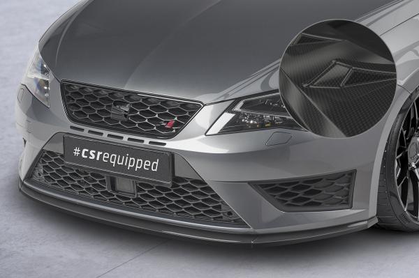 CSR Frontspoiler | Cup-Spoilerlippe mit ABE für Seat Leon 3 (Typ 5F) Cupra/FR CSL391-C Carbon Look Hochglanz (keine Lackierung erforderlich)