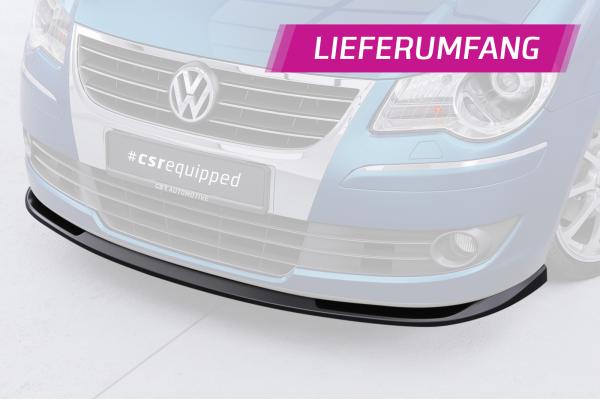 CSR Frontspoiler | Cup-Spoilerlippe mit ABE für VW Touran I (Typ 1T) CSL396-S strukturiert schwarz matt (keine Lackierung erforderlich)