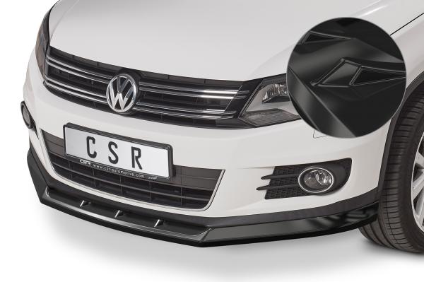 CSR Frontspoiler | Cup-Spoilerlippe mit ABE für VW Tiguan I CSL397-G Glossy schwarz Hochglanz (keine Lackierung erforderlich)