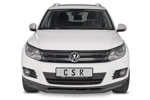 CSR Frontspoiler | Cup-Spoilerlippe mit ABE für VW Tiguan I CSL397-C Carbon Look Hochglanz (keine Lackierung erforderlich)