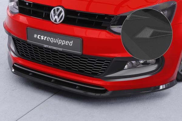 CSR Frontspoiler | Cup-Spoilerlippe mit ABE für VW Polo V (Typ 6R, 6C) R-Line CSL400-S strukturiert schwarz matt (keine Lackierung erforderlich)