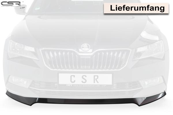 CSR Frontspoiler | Cup-Spoilerlippe mit ABE für Skoda Superb III (Typ 3V) CSL401-S strukturiert schwarz matt (keine Lackierung erforderlich)