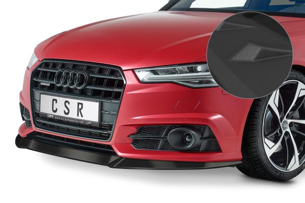 CSR Frontspoiler | Cup-Spoilerlippe mit ABE für Audi A6 C7 4G S-Line/ S6 C7 4G CSL410-S strukturiert schwarz matt (keine Lackierung erforderlich)