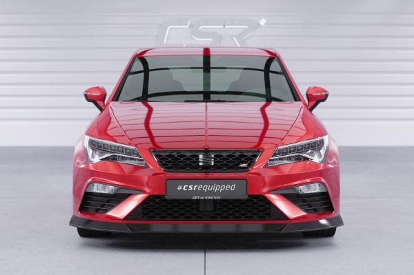 CSR Frontspoiler | Cup-Spoilerlippe mit ABE für Seat Leon 3 (Typ 5F) Cupra/FR CSL411-C Carbon Look Hochglanz (keine Lackierung erforderlich)