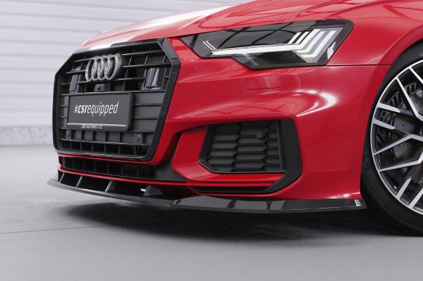 CSR Frontspoiler | Cup-Spoilerlippe mit ABE für Audi A6 S-Line / S6 C8 (Typ 4K/F2) CSL413-C Carbon Look Hochglanz (keine Lackierung erforderlich)