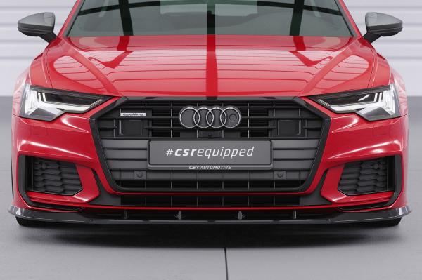 CSR Frontspoiler | Cup-Spoilerlippe mit ABE für Audi A6 S-Line / S6 C8 (Typ 4K/F2) CSL413-C Carbon Look Hochglanz (keine Lackierung erforderlich)
