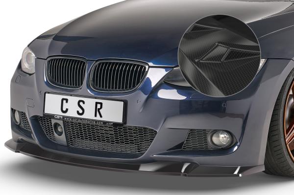 CSR Frontspoiler | Cup-Spoilerlippe mit ABE für BMW 3er E92 / E93 M-Paket CSL418-C Carbon Look Hochglanz (keine Lackierung erforderlich)