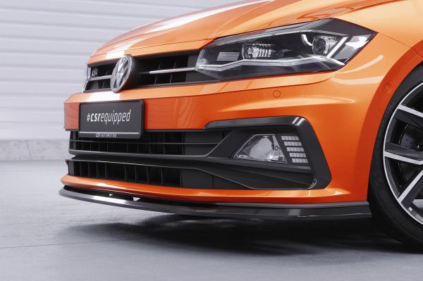 CSR Frontspoiler | Cup-Spoilerlippe mit ABE für VW Polo VI 2G (Typ AW) GTI / R-Line CSL425-G Glossy schwarz Hochglanz (keine Lackierung erforderlich)