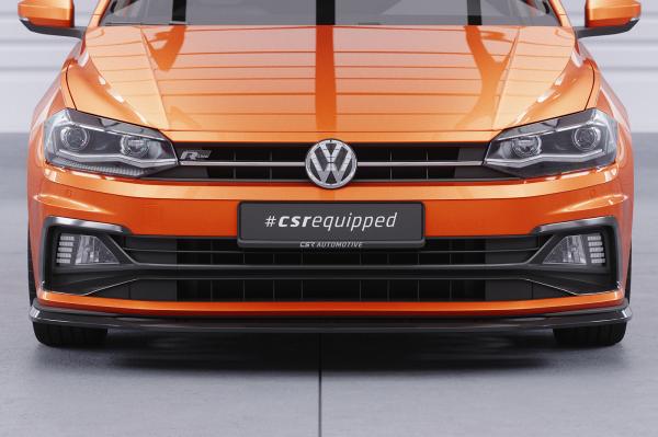 CSR Frontspoiler | Cup-Spoilerlippe mit ABE für VW Polo VI 2G (Typ AW) GTI / R-Line CSL425-G Glossy schwarz Hochglanz (keine Lackierung erforderlich)