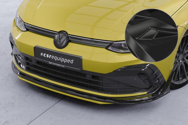 CSR Frontspoiler | Cup-Spoilerlippe mit ABE für VW Golf 8 GTI, GTD, GTE, R-Line CSL429-G Glossy schwarz Hochglanz (keine Lackierung erforderlich)