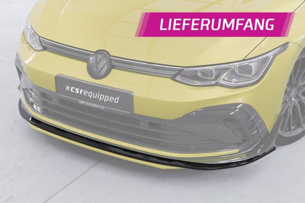 CSR Frontspoiler | Cup-Spoilerlippe mit ABE für VW Golf 8 GTI, GTD, GTE, R-Line CSL429-L Lackierung erforderlich (unlackiert roh)