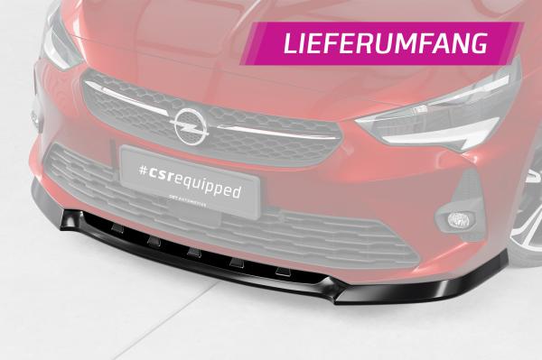 CSR Frontspoiler | Cup-Spoilerlippe mit ABE für Opel Corsa F GS-Line CSL436-S strukturiert schwarz matt (keine Lackierung erforderlich)