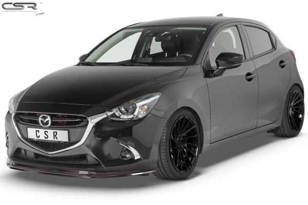 CSR Frontspoiler | Cup-Spoilerlippe mit ABE für Mazda 2 (Typ DJ) CSL437-G Glossy schwarz Hochglanz (keine Lackierung erforderlich)