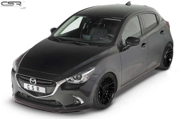 CSR Frontspoiler | Cup-Spoilerlippe mit ABE für Mazda 2 (Typ DJ) CSL437-G Glossy schwarz Hochglanz (keine Lackierung erforderlich)