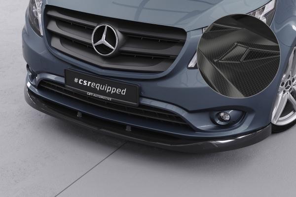 CSR Frontspoiler | Cup-Spoilerlippe mit ABE für Mercedes-Benz Vito 447 CSL439-C Carbon Look Hochglanz (keine Lackierung erforderlich)