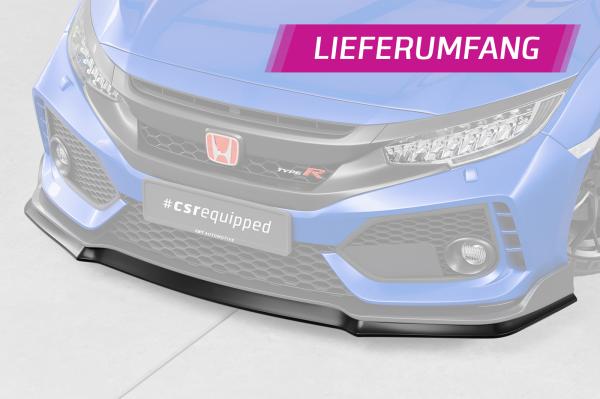 CSR Frontspoiler | Cup-Spoilerlippe mit ABE für Honda Civic FK8 Type R CSL440-S strukturiert schwarz matt (keine Lackierung erforderlich)