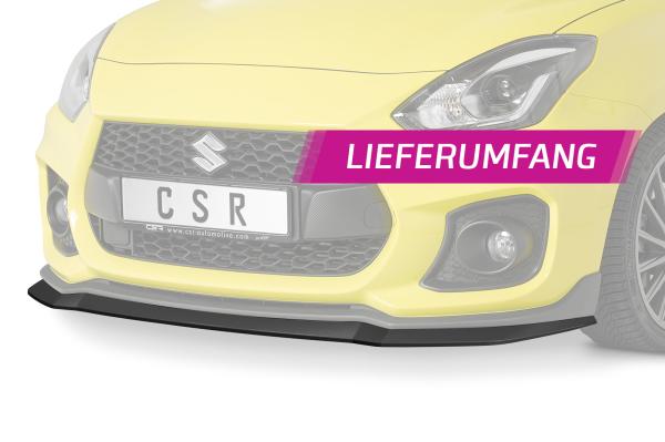 CSR Frontspoiler | Cup-Spoilerlippe mit ABE für Suzuki Swift 6 (RZ/AZ) Sport CSL442-L Lackierung erforderlich (unlackiert roh)