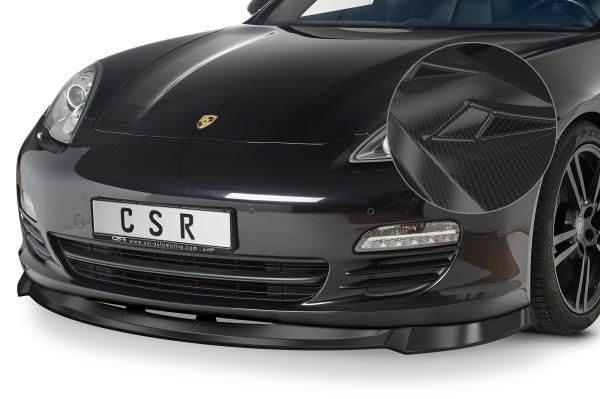 CSR Frontspoiler | Cup-Spoilerlippe mit ABE für Porsche Panamera 970 CSL445-C Carbon Look Hochglanz (keine Lackierung erforderlich)