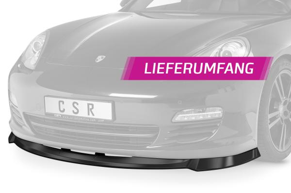CSR Frontspoiler | Cup-Spoilerlippe mit ABE für Porsche Panamera 970 CSL445-S strukturiert schwarz matt (keine Lackierung erforderlich)