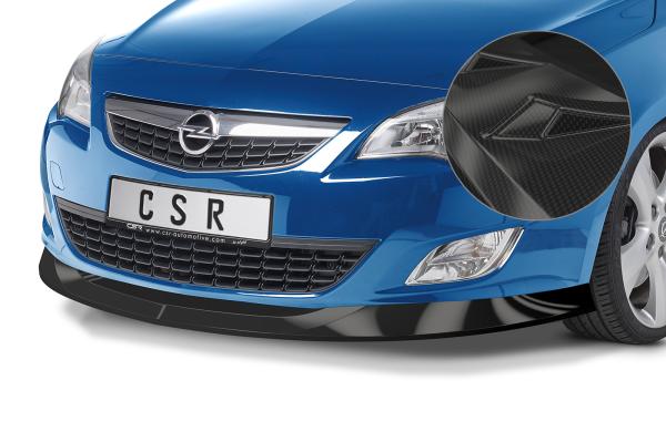 CSR Frontspoiler | Cup-Spoilerlippe mit ABE für Opel Astra J CSL447-C Carbon Look Hochglanz (keine Lackierung erforderlich)