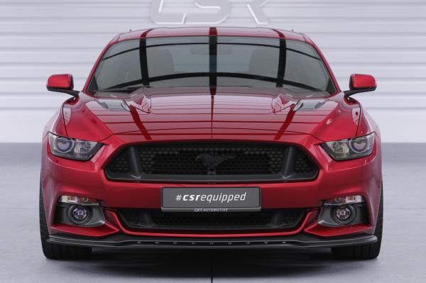 CSR Frontspoiler | Cup-Spoilerlippe mit ABE für Ford Mustang VI CSL448-G Glossy schwarz Hochglanz (keine Lackierung erforderlich)