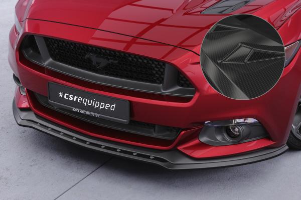 CSR Frontspoiler | Cup-Spoilerlippe mit ABE für Ford Mustang VI CSL448-C Carbon Look Hochglanz (keine Lackierung erforderlich)