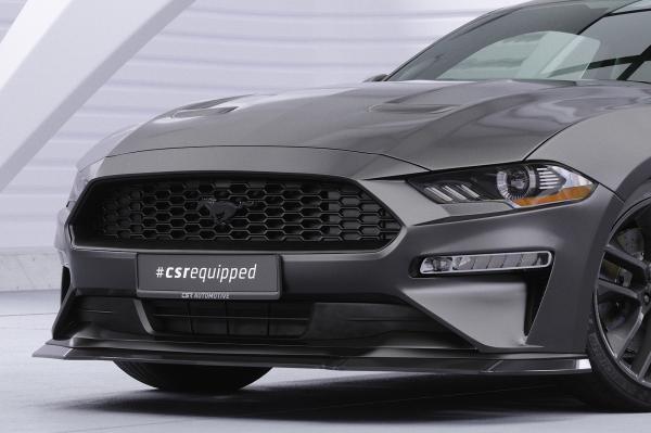 CSR Frontspoiler | Cup-Spoilerlippe mit ABE für Ford Mustang VI CSL452-G Glossy schwarz Hochglanz (keine Lackierung erforderlich)