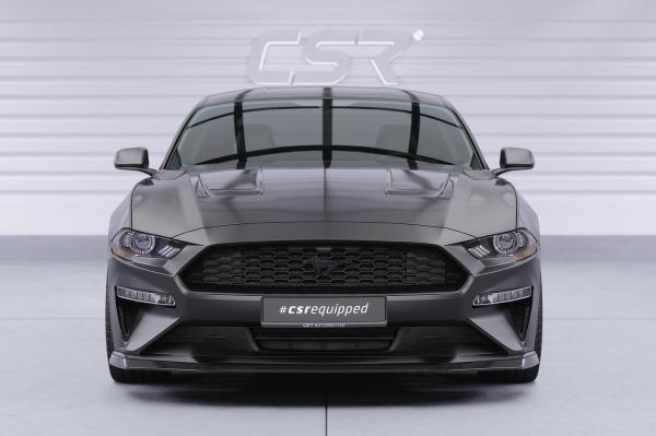CSR Frontspoiler | Cup-Spoilerlippe mit ABE für Ford Mustang VI CSL452-G Glossy schwarz Hochglanz (keine Lackierung erforderlich)