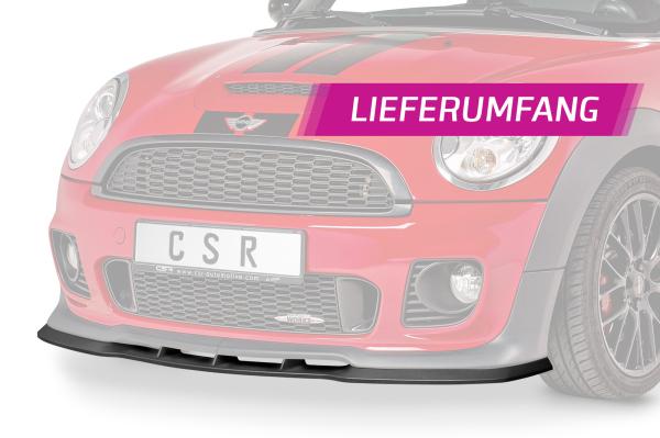 CSR Frontspoiler | Cup-Spoilerlippe mit ABE für Mini R56 John Cooper Works CSR-CSL454-L Lackierung erforderlich (unlackiert roh)