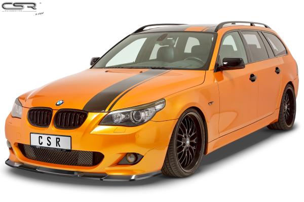CSR Frontspoiler | Cup-Spoilerlippe mit ABE für BMW 5er E60/E61 M-Paket CSR-CSL455-C Carbon Look Hochglanz (keine Lackierung erforderlich)