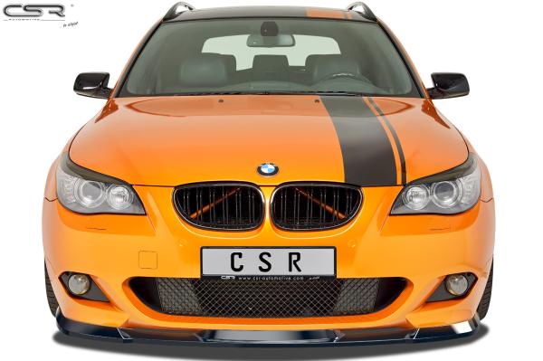 CSR Frontspoiler | Cup-Spoilerlippe mit ABE für BMW 5er E60/E61 M-Paket CSR-CSL455-C Carbon Look Hochglanz (keine Lackierung erforderlich)