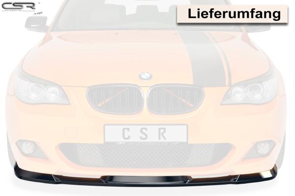 CSR Frontspoiler | Cup-Spoilerlippe mit ABE für BMW 5er E60/E61 M-Paket CSR-CSL455-C Carbon Look Hochglanz (keine Lackierung erforderlich)