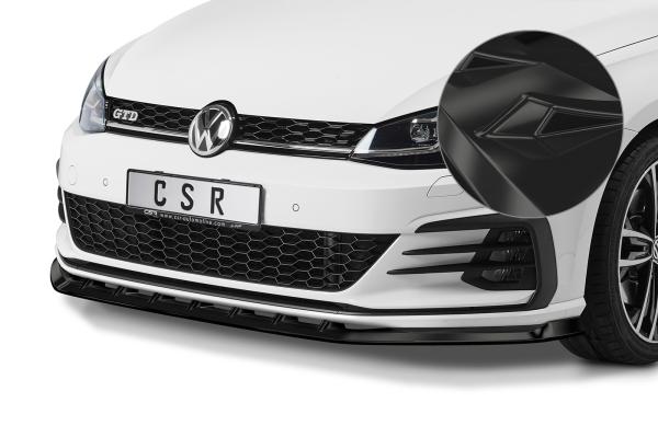 CSR Frontspoiler | Cup-Spoilerlippe mit ABE für VW Golf 7 GTI / GTD CSL459-G Glossy schwarz Hochglanz (keine Lackierung erforderlich)