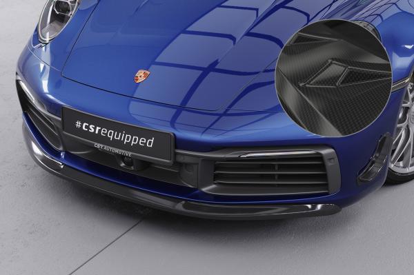 CSR Frontspoiler | Cup-Spoilerlippe mit ABE für Porsche 911/992 CSL461-C Carbon Look Hochglanz (keine Lackierung erforderlich)