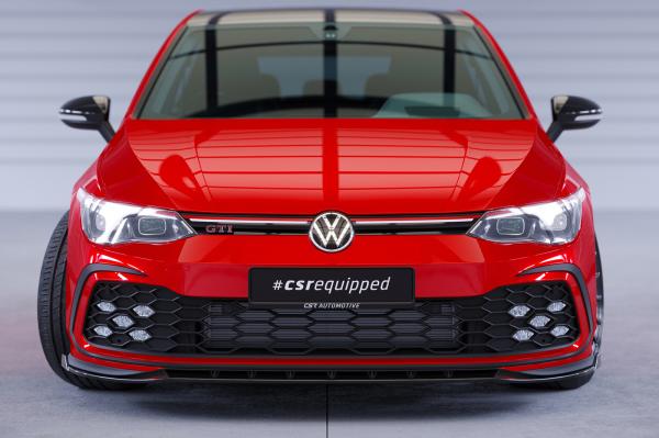 CSR Frontspoiler | Cup-Spoilerlippe mit ABE für VW Golf 8 (Typ CD) GTI/GTD/GTE/R-Line CSL466-C Carbon Look Hochglanz (keine Lackierung erforderlich)