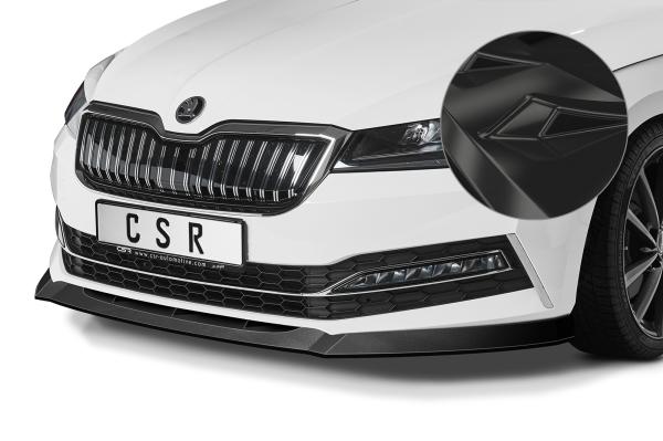 CSR Frontspoiler | Cup-Spoilerlippe mit ABE für Skoda Superb III (Typ 3V) CSL468-G Glossy schwarz Hochglanz (keine Lackierung erforderlich)