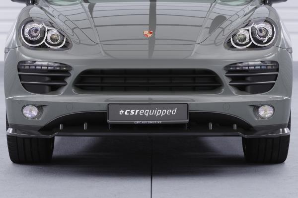 CSR Frontspoiler | Cup-Spoilerlippe mit ABE für Porsche Cayenne Typ 92A CSL470-G Glossy schwarz Hochglanz (keine Lackierung erforderlich)
