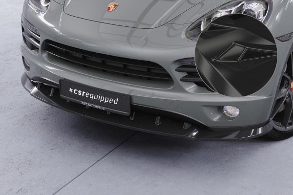 CSR Frontspoiler | Cup-Spoilerlippe mit ABE für Porsche Cayenne Typ 92A CSL470-G Glossy schwarz Hochglanz (keine Lackierung erforderlich)
