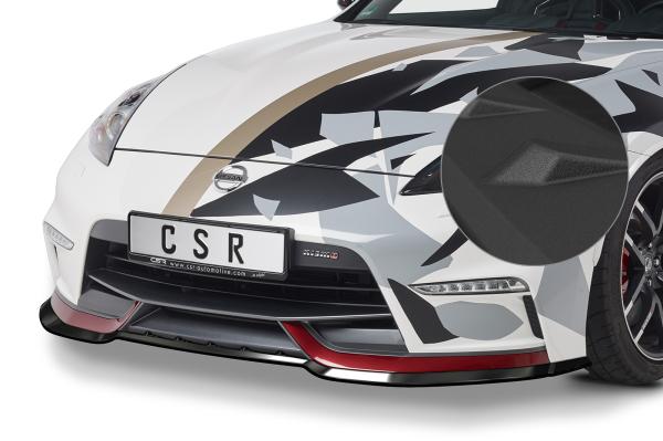 CSR Frontspoiler | Cup-Spoilerlippe mit ABE für Nissan 370Z Nismo CSL472-S strukturiert schwarz matt (keine Lackierung erforderlich)